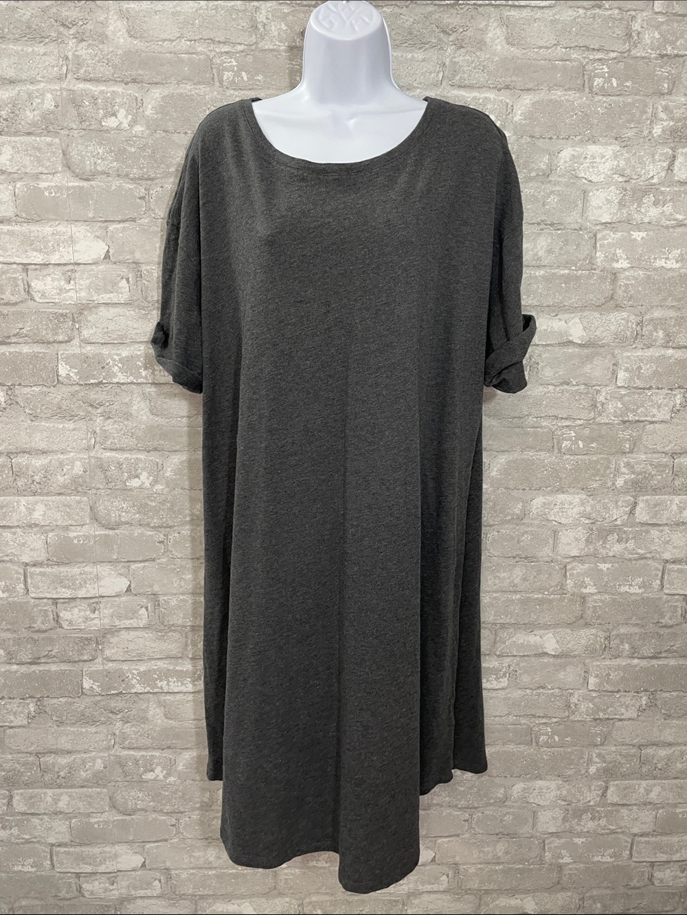 Daily Ritual Relaxed Scoop Tunic - Charcoal Gray